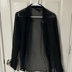 Nicole miller Black Sheer blouse